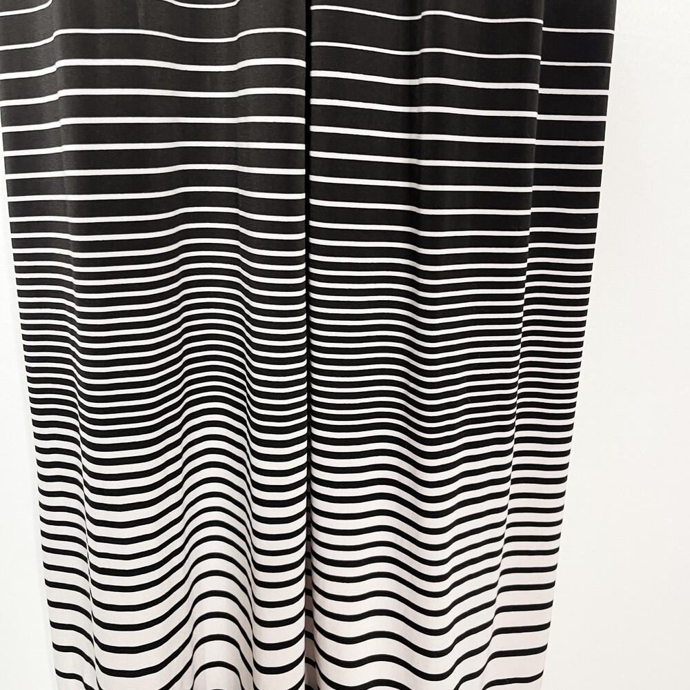 Soma Medium M Black White Striped Halter Neck Maxi Dress Jersey Soft Casual - Picture 5 of 14
